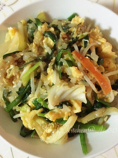 ミックス野菜で卵とニラの炒め物-レシピのメイン写真