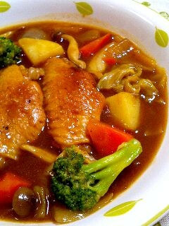 鶏手羽先のカレースープ煮込み♡-レシピのメイン写真
