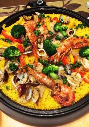 ホットプレートで簡単魚介類のパエリア-レシピのメイン写真