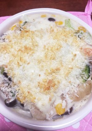 簡単手作りホワイトソースのスパグラ-レシピのメイン写真