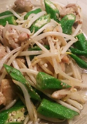 ☆夏にピッタリ☆鶏肉とオクラのレモン炒め-レシピのメイン写真