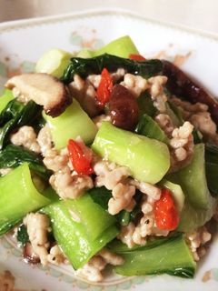 シンプルなチンゲンサイの鶏ひき肉炒め☆-レシピのメイン写真