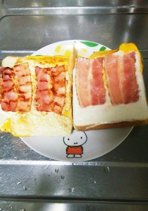 洗い物2つ！ハム・エッグ・チーズトースト-レシピのメイン写真