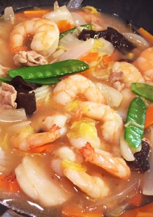 簡単！豪華☆中華風海鮮五目あんかけごはん-レシピのメイン写真