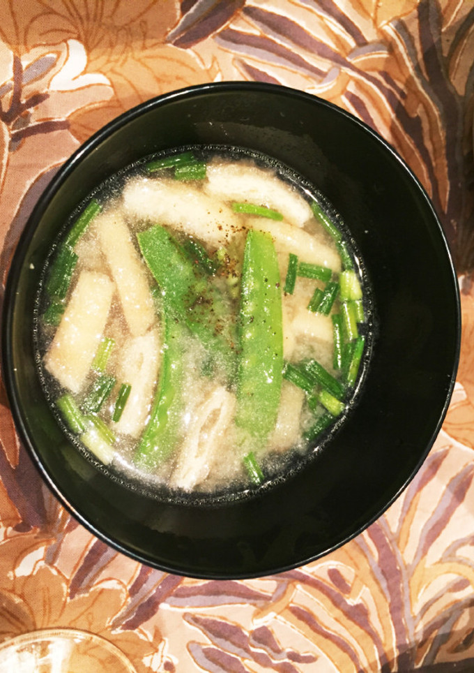 ＊絹さやと油揚げのお味噌汁-レシピのメイン写真