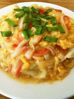 ○水餃子風かに玉あんかけ○-レシピのメイン写真