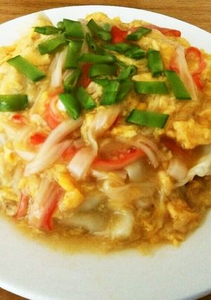 ○水餃子風かに玉あんかけ○-レシピのメイン写真