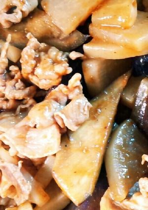 大根、茄子、豚肉カレー炒め-レシピのメイン写真
