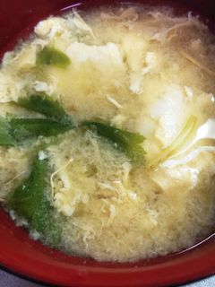 三つ葉のたまごとじ味噌汁-レシピのメイン写真