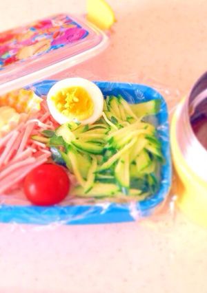 冷やし中華うどん 弁当-レシピのメイン写真