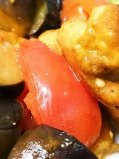 ★鶏肉となすとトマトの和風カレー炒め★-レシピのメイン写真