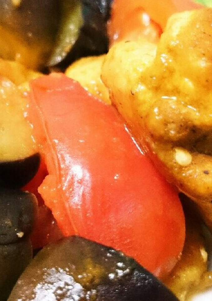 ★鶏肉となすとトマトの和風カレー炒め★-レシピのメイン写真