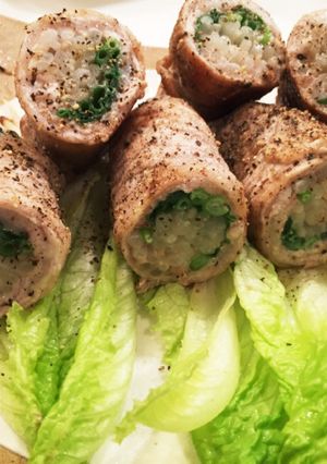 もやし、万能ネギ、豚肉のくるくる巻き♩-レシピのメイン写真