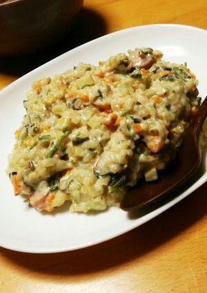 野菜たっぷり☆玄米の和風クリームリゾット-レシピのメイン写真