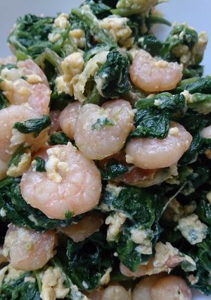 ご飯に合う☆ほうれん草と海老の卵炒め-レシピのメイン写真