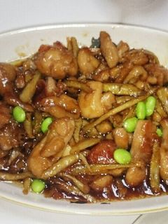 鳥モモ肉とごぼうの甘辛炒め-レシピのメイン写真