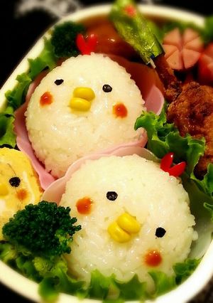にわとり☆ひよこの親子キャラ弁当-レシピのメイン写真