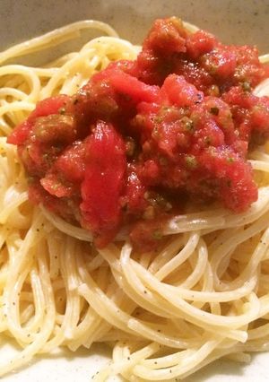冷凍トマト＆バジルソースの冷製パスタ-レシピのメイン写真