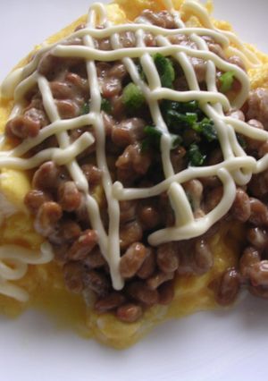 納豆　on the オムレツ-レシピのメイン写真