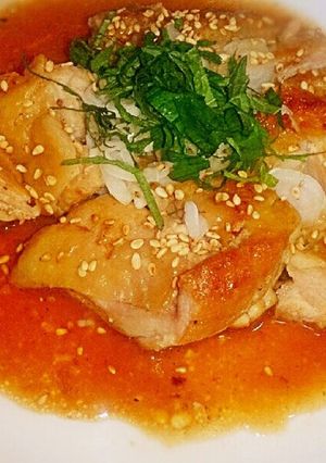 焼くだけ簡単ガリバタポン酢チキンステーキ-レシピのメイン写真