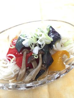 揚げ浸しで☆夏野菜ぶっかけそうめん-レシピのメイン写真