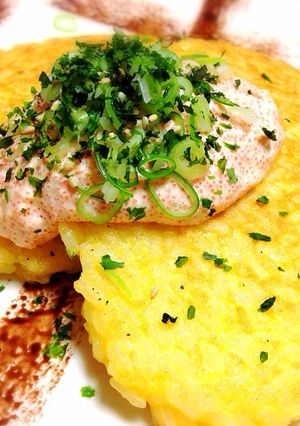 パンケーキ風にTKGを焼いてYTKG-レシピのメイン写真