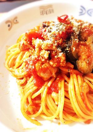 検索TOP10入★なす鶏トマトのパスタ★-レシピのメイン写真