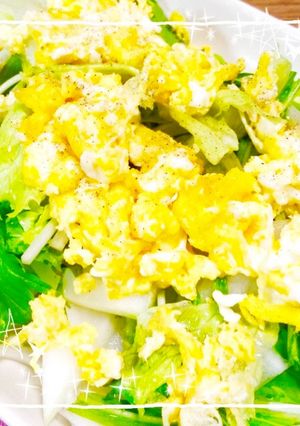 ★簡単★水菜新玉ねぎたまごのサラダ-レシピのメイン写真