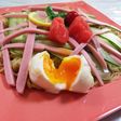 平たく盛る☆明太子冷やし中華のランチ