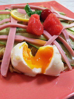 平たく盛る☆明太子冷やし中華のランチ-レシピのメイン写真