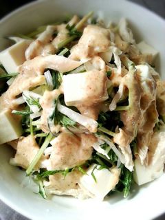 水菜と豆腐のごまドレサラダ♡-レシピのメイン写真