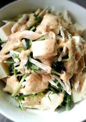 水菜と豆腐のごまドレサラダ♡-レシピのメイン写真