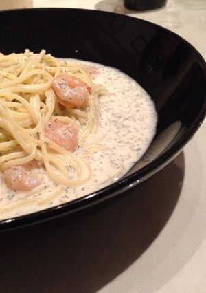 エビとディルの冷製クリームパスタ-レシピのメイン写真