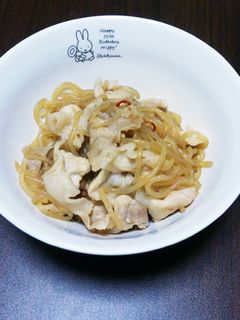 豚ロースと白滝のピリ辛炒め-レシピのメイン写真