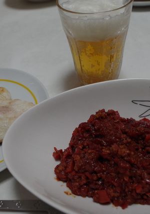 ビーツとタケノコの赤いキーマカレー-レシピのメイン写真