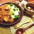 里芋と鳥肉のキーマカレー&菜の花ご飯