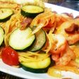 夏野菜と海老のパスタ。・:+°