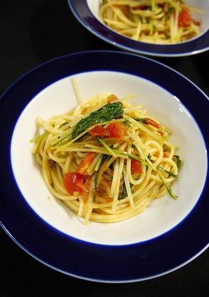 ヘルシー！水菜とトマトの簡単パスタ-レシピのメイン写真