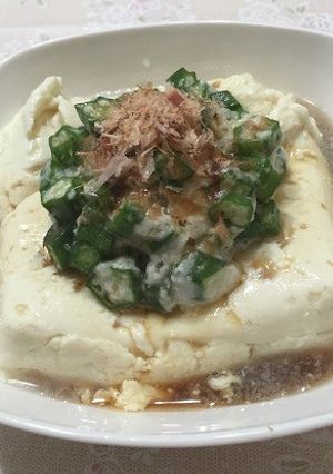 育毛！おぼろ豆腐のオクラ山かけ-レシピのメイン写真