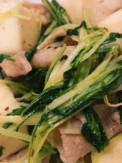 ★水菜と豚肉とはんぺんのシンプル炒め★-レシピのメイン写真