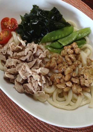 わかめと納豆の冷やしゴマだれうどん-レシピのメイン写真