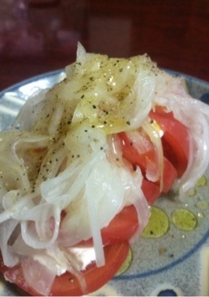 酢玉ねぎで簡単カプレーゼ風-レシピのメイン写真