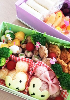 家族でお出かけ！ダッフィキャラ弁-レシピのメイン写真