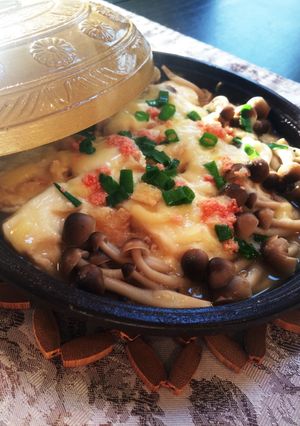 豆腐とシメジとチーズのめんつゆ煮-レシピのメイン写真