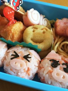 簡単キャラ弁♡三匹の子ブタおにぎり-レシピのメイン写真