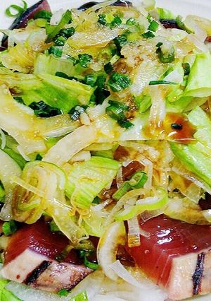 簡単！にんにくポン酢で かつおのタタキ-レシピのメイン写真