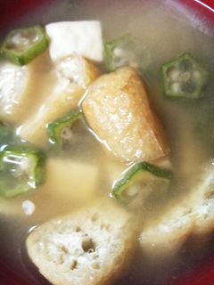 季節物◆旬のオクラで豆腐とオクラの味噌汁-レシピのメイン写真