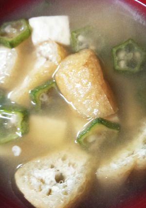 季節物◆旬のオクラで豆腐とオクラの味噌汁-レシピのメイン写真