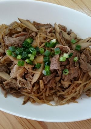 節約✨おつまみ✨牛＆白滝＆牛蒡✨甘辛煮-レシピのメイン写真