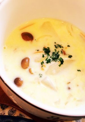 シチューのルーで！かぶの牛乳スープ♡-レシピのメイン写真